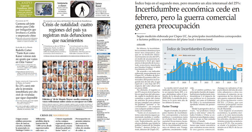 Incertidumbre económica cede en febrero, pero la guerra comercial genera preocupación