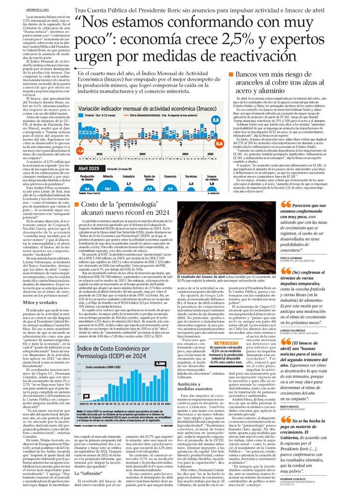 “Nos estamos conformando con muy poco”: economía crece 2,5% y expertos urgen por medidas de reactivación