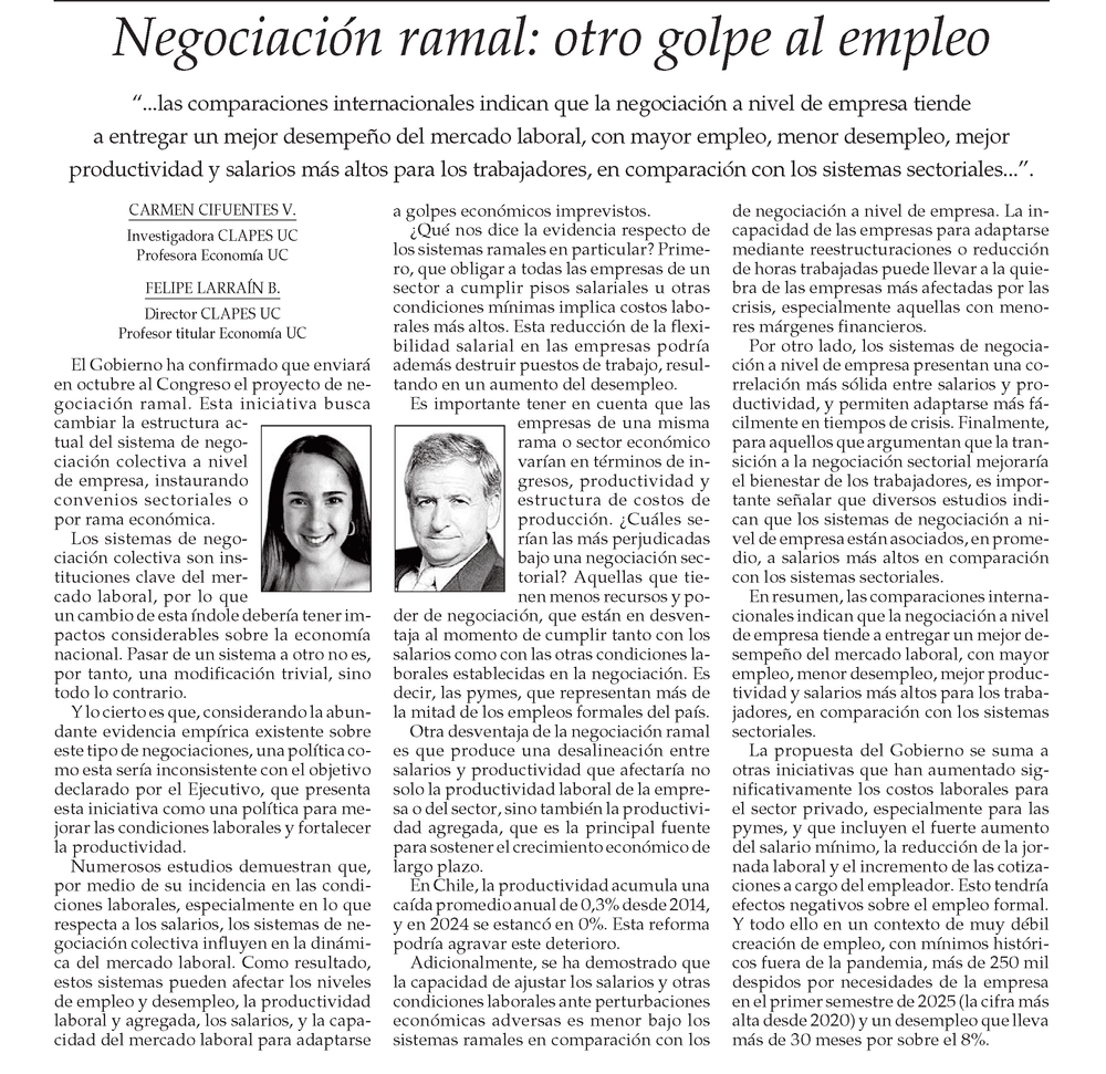 Negociación ramal: otro golpe al empleo 
