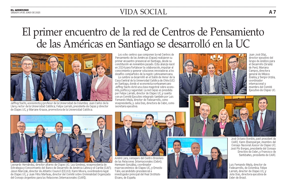 El primer encuentro de la red de Centros de Pensamiento de las Américas en Santiago se desarrolló en la UC