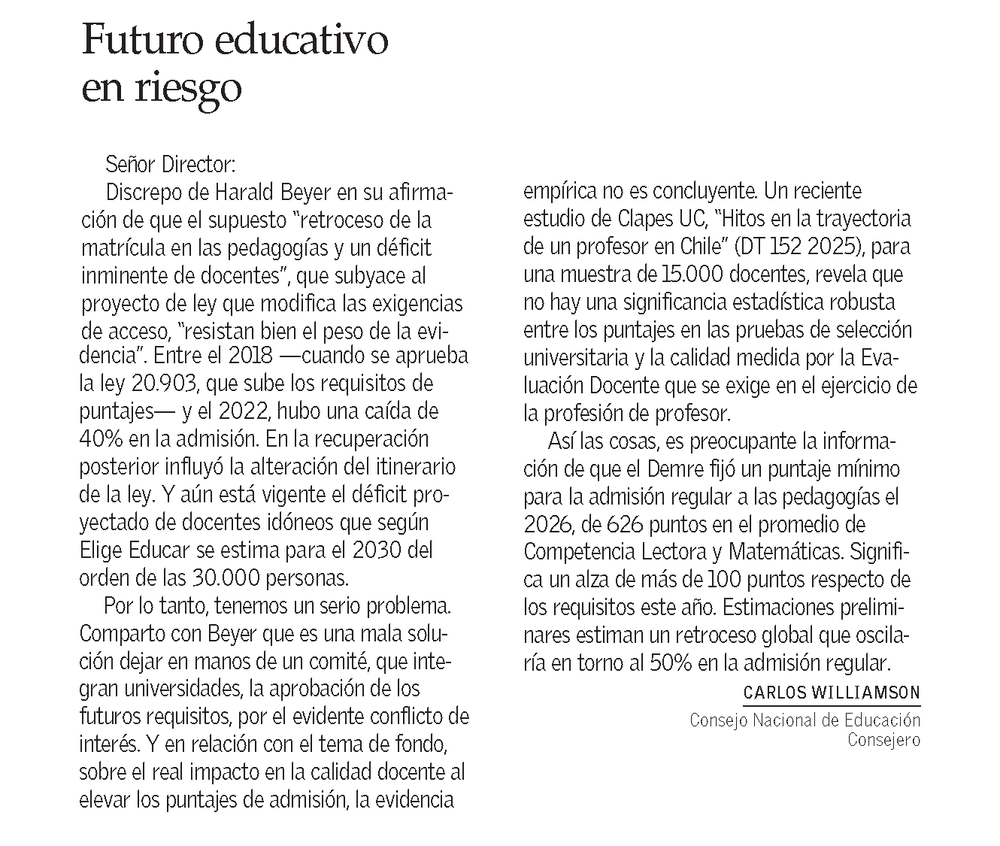Futuro educativo en riesgo 