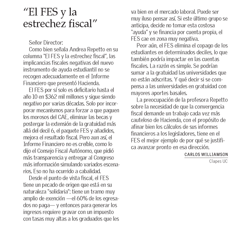 El FES y la estrechez fiscal