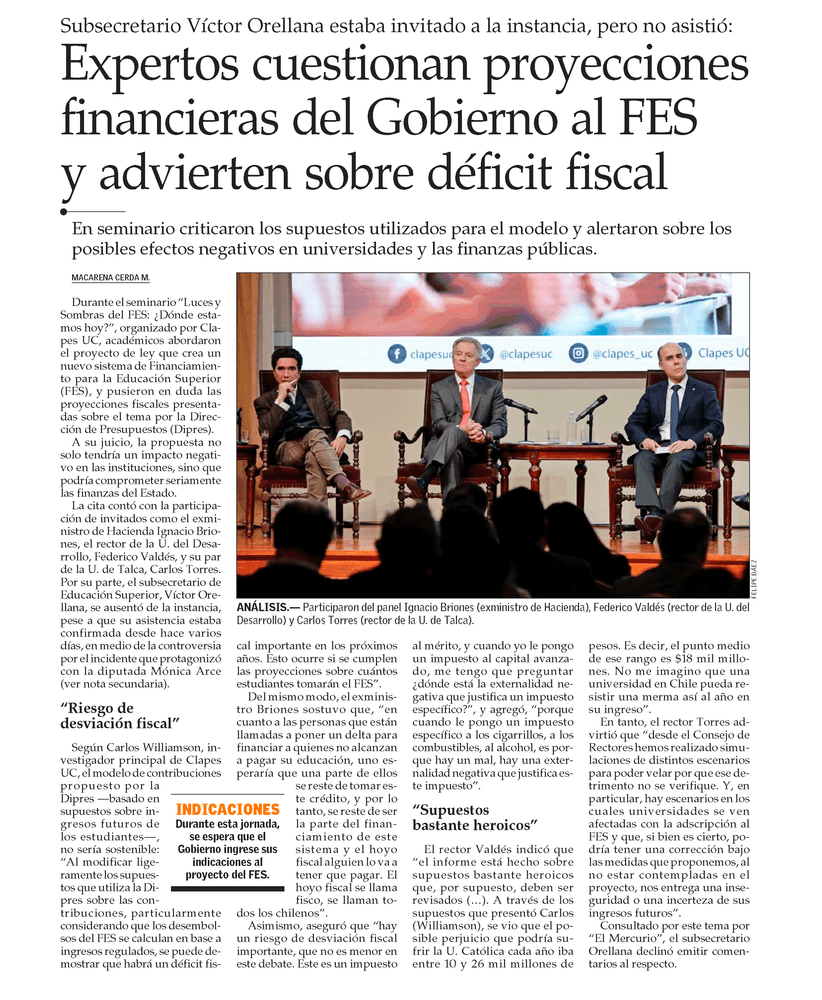 Expertos cuestionan proyecciones financieras del Gobierno al FES y advierten sobre déficit fiscal 