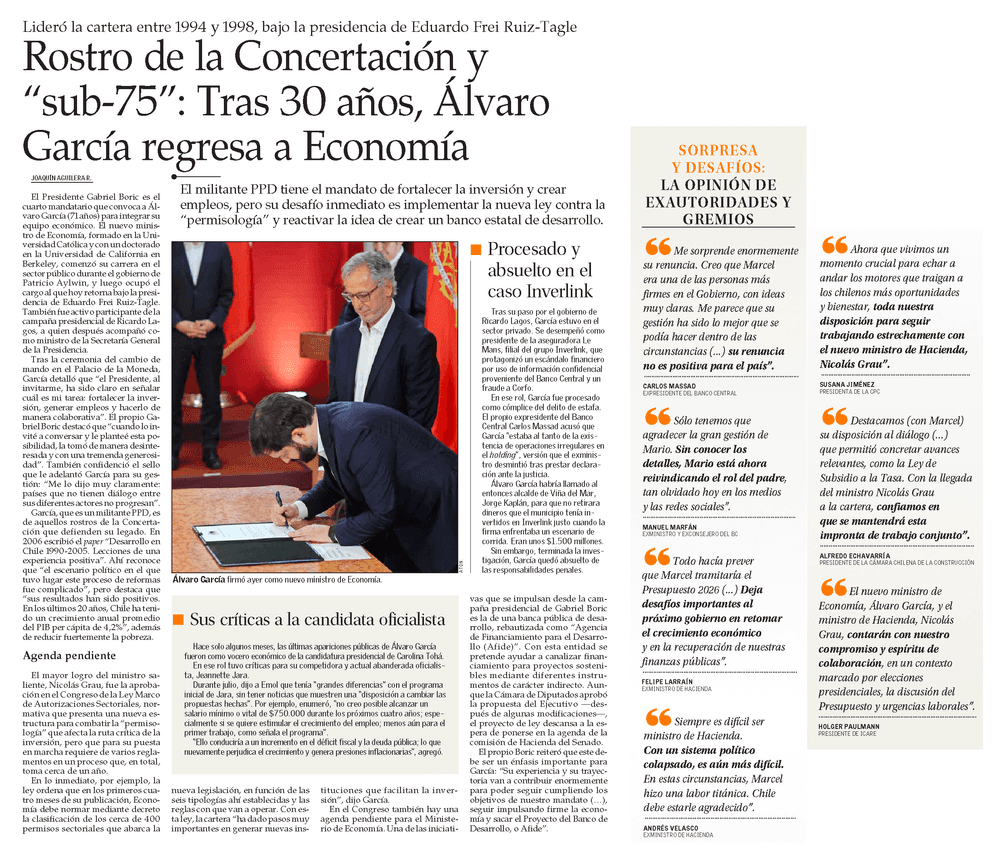 Rostro de la Concertación y “sub-75”: Tras 30 años, Álvaro García regresa a Economía