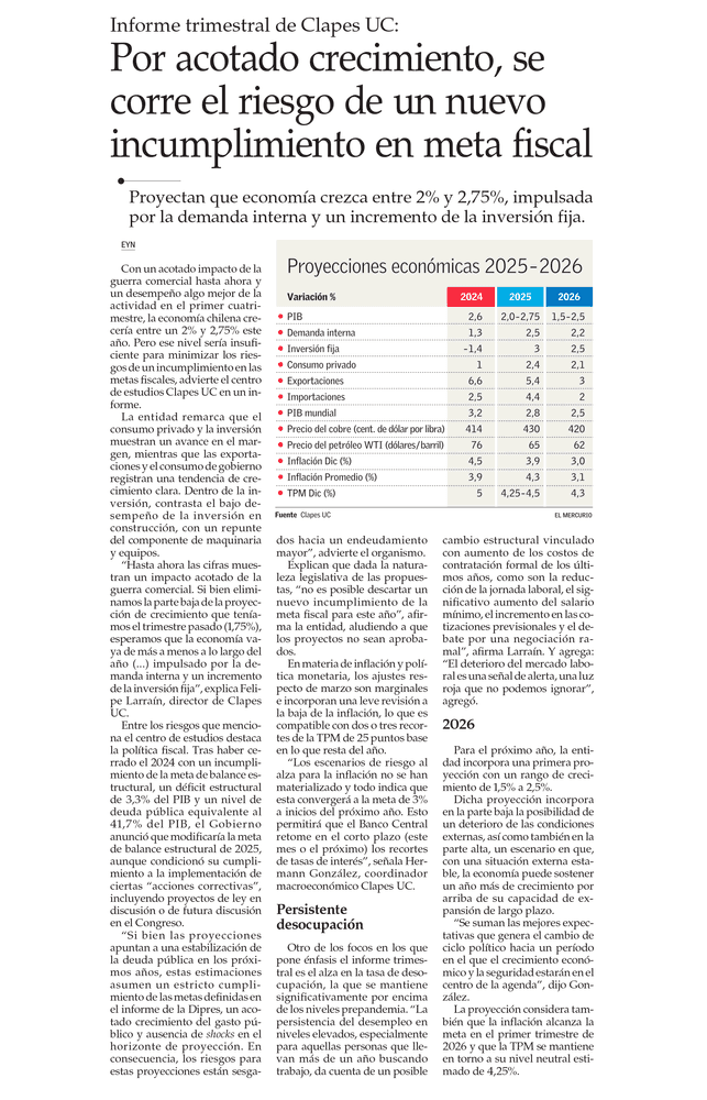 Por acotado crecimiento, se corre el riesgo de un nuevo incumplimiento en meta fiscal 