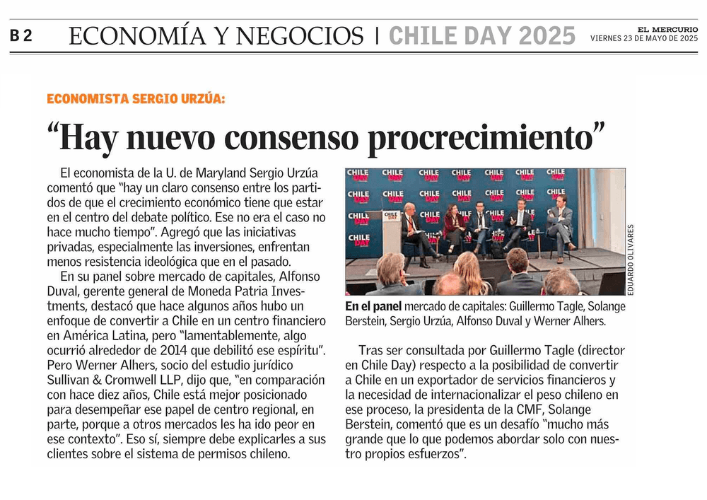 Economista Sergio Urzúa: "Hay nuevo consenso procrecimiento"