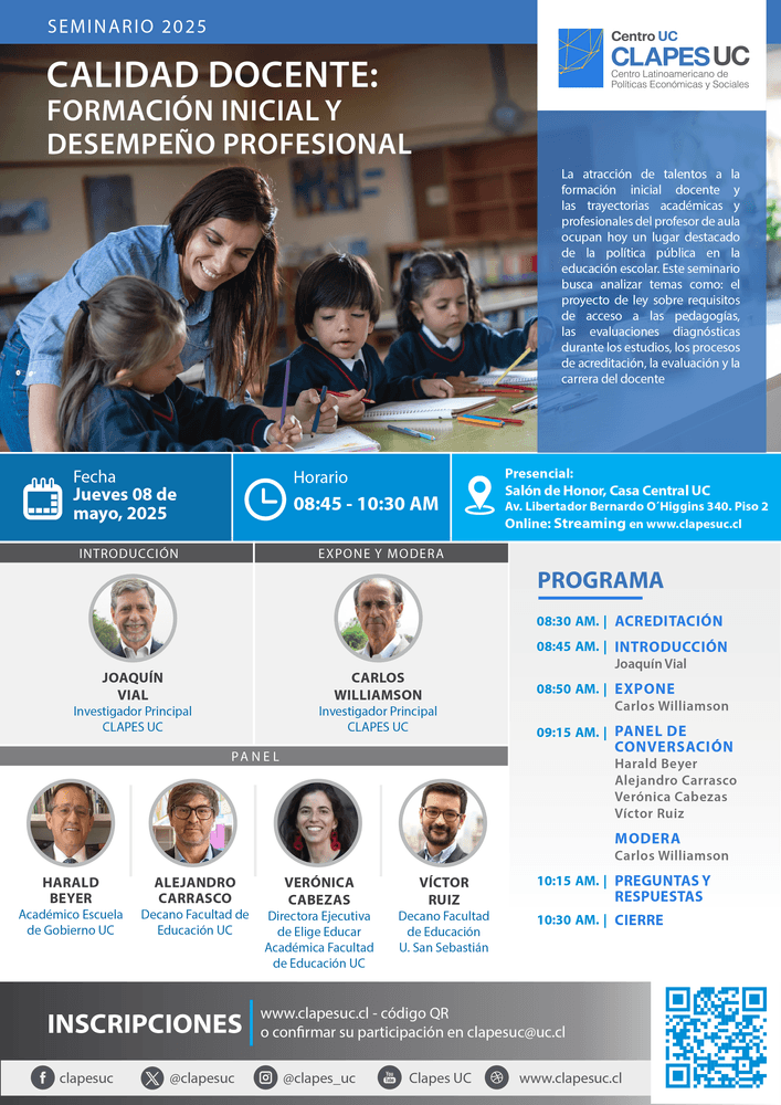 Seminario Clapes UC: Calidad Docente: formación inicial y desempeño profesional