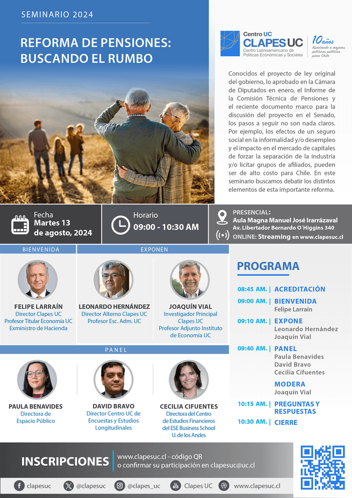 Seminario Clapes UC: "Reforma de pensiones: buscando el rumbo"