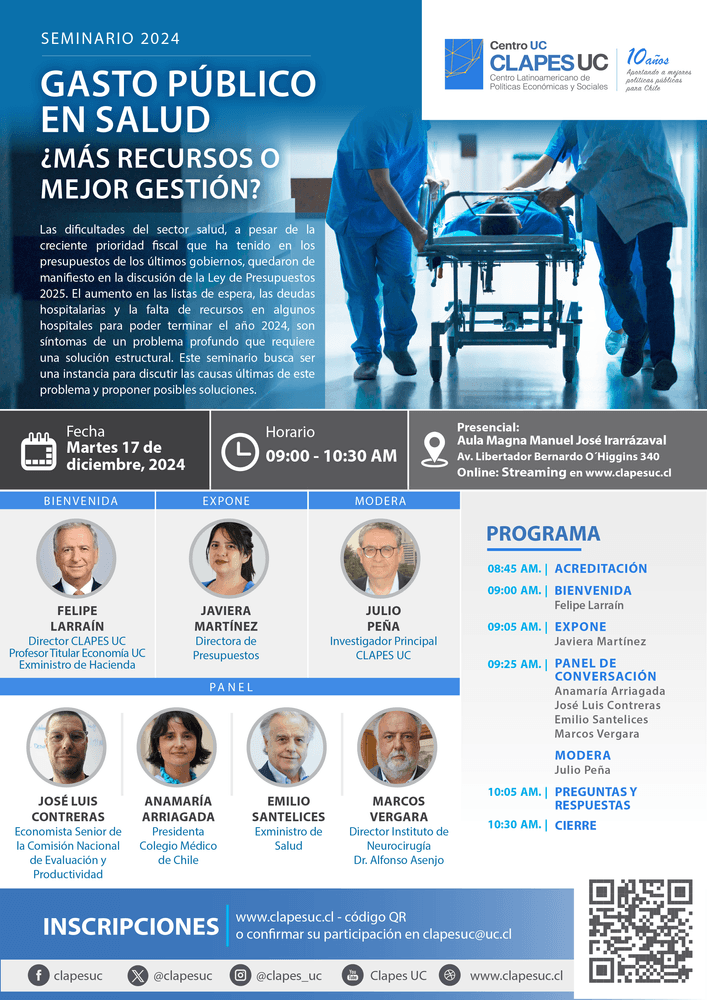 Seminario Clapes UC: Gasto público en salud: ¿más recursos o mejor gestión?