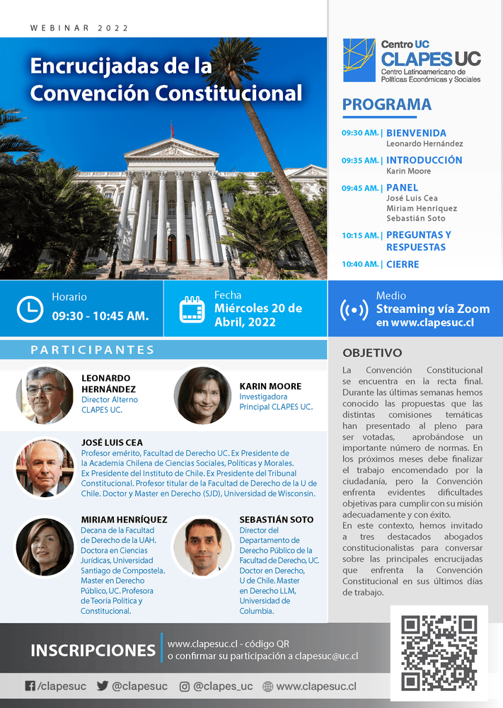 [REPROGRAMADO] Webinar CLAPES UC: "Encrucijadas de la Convención Constitucional"