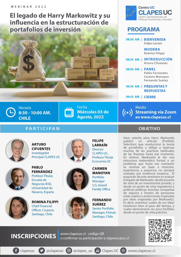 Webinar CLAPES UC: "El legado de Harry Markowitz y su influencia en la estructuración de portafolios de inversión"