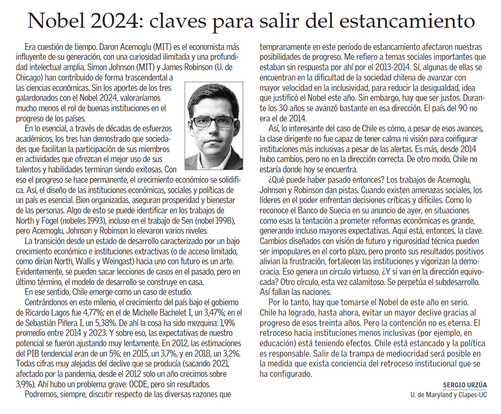 Nobel 2024: claves para salir del estancamiento