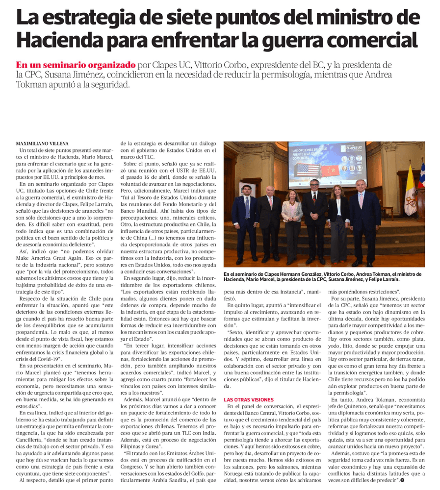 La estrategia de siete puntos del ministro Marcel para enfrentar la guerra comercial