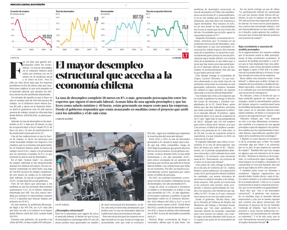 El mayor desempleo estructural que acecha a la economía chilena