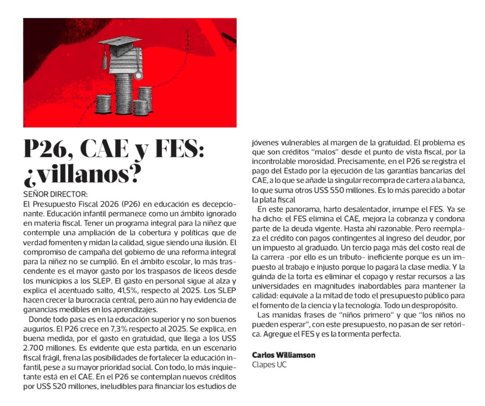P26, CAE y FES: ¿Villanos?