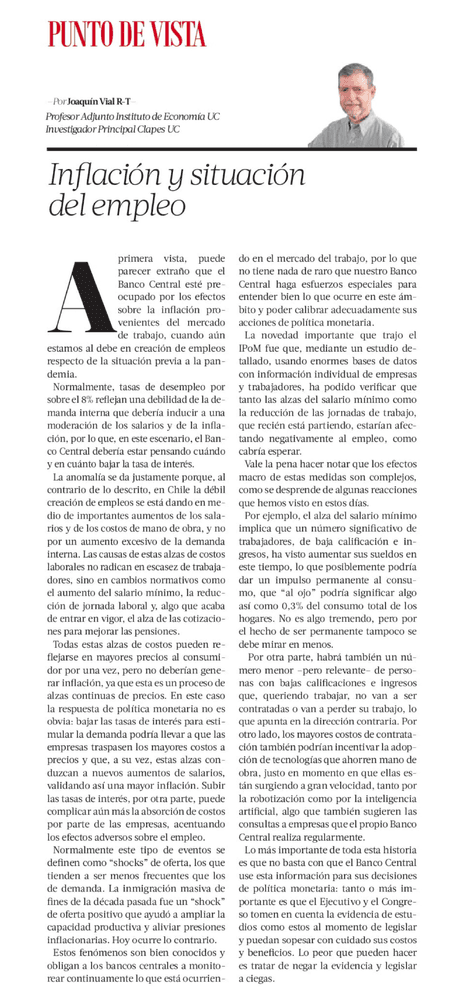 Inflación y situación del empleo