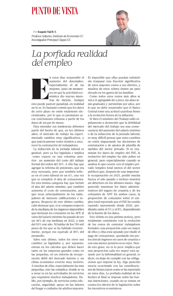La porfiada realidad del empleo