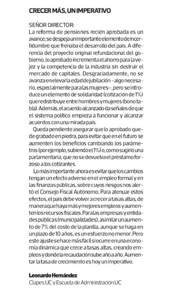 Crecer más, un imperativo