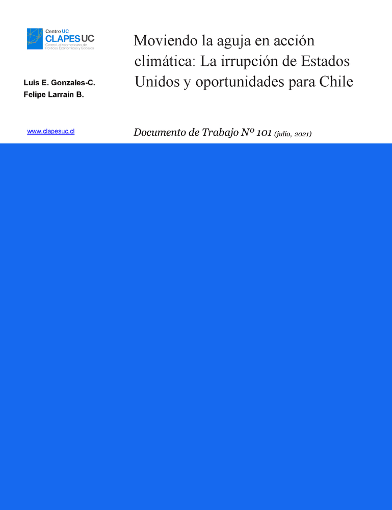 Doc. Trabajo N°101: Moviendo la aguja en acción climática: La irrupción de Estados Unidos y oportunidades para Chile
