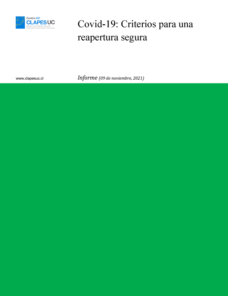 Informe: Covid-19: Criterios para una reapertura segura (9 noviembre 2021)