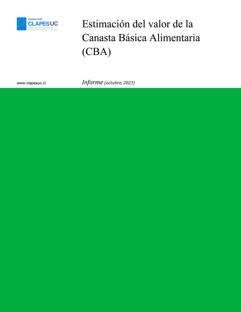 Informe: Estimación del valor de la Canasta Básica Alimentaria (CBA) - octubre 2023