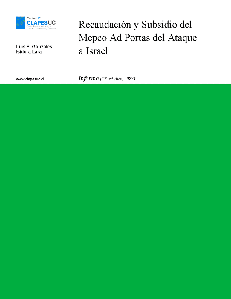 Informe MEPCO: "Recaudación y Subsidio del Mepco Ad Portas del Ataque a Israel"
