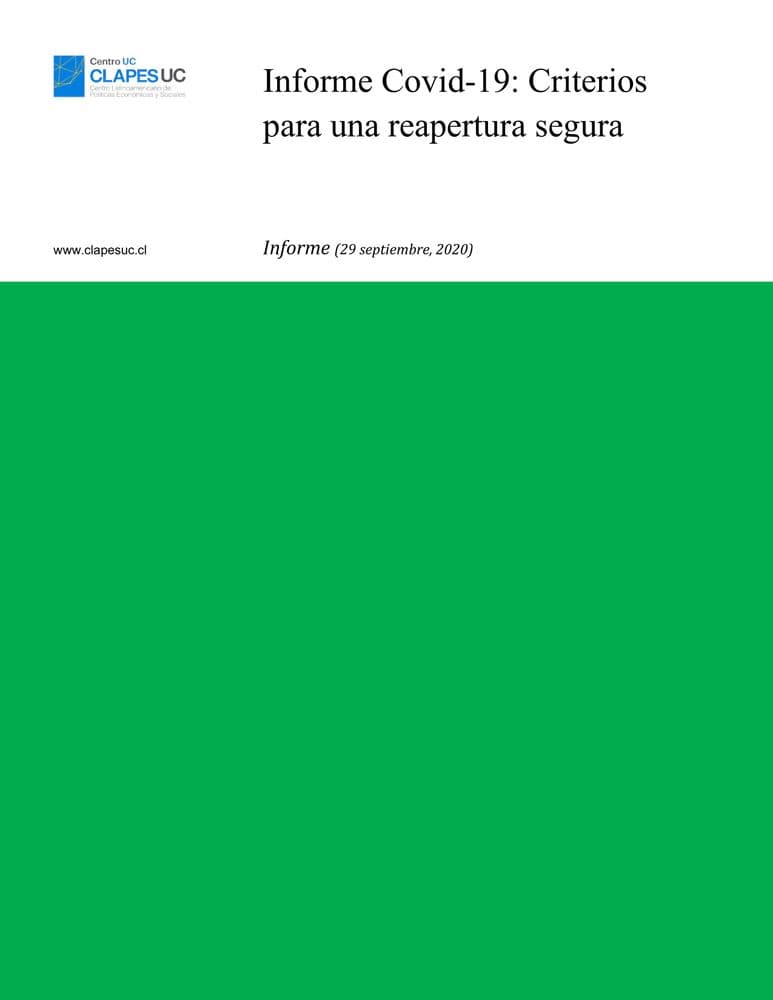 Informe: Covid-19: Criterios para una reapertura segura (29 septiembre 2020)