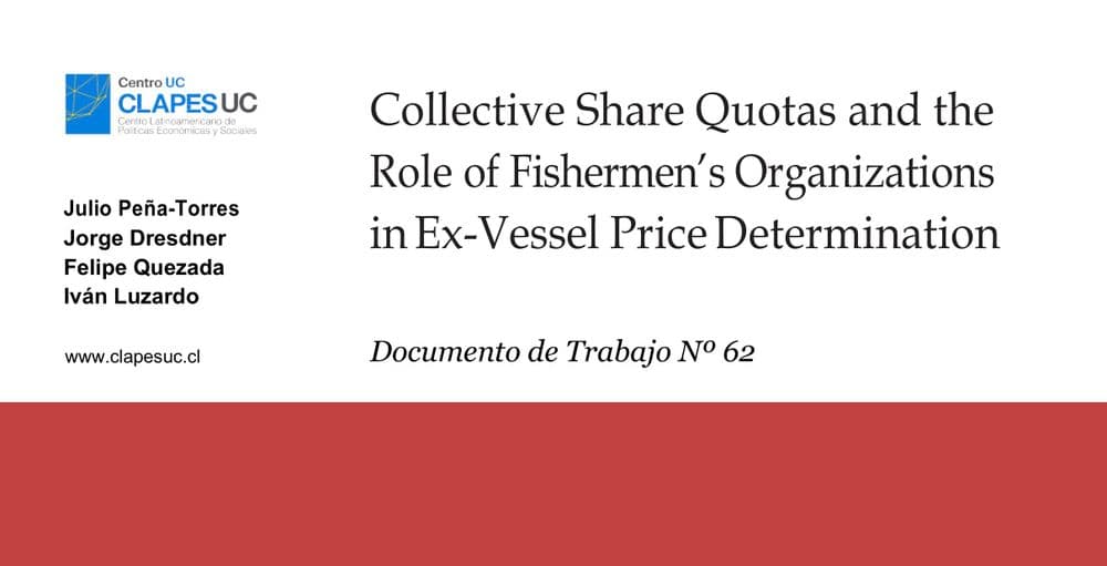 Investigación de Julio Peña de Clapes UC, recibe premio internacional 2020 como el mejor artículo publicado en prestigiosa revista académica Marine Resource Economics