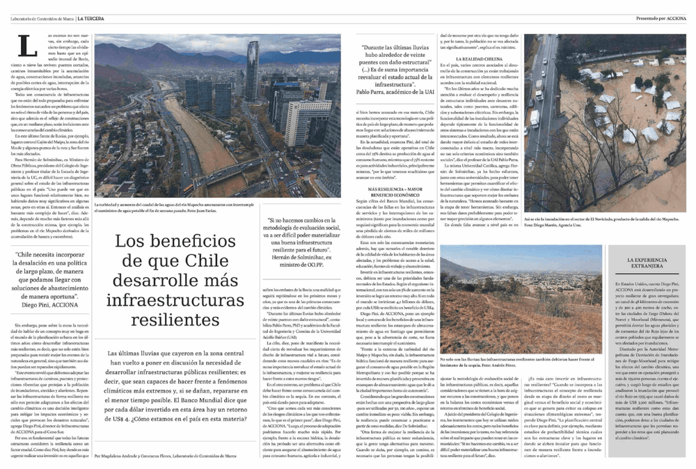 Los beneficios de que Chile desarrolle más infraestructuras resilientes