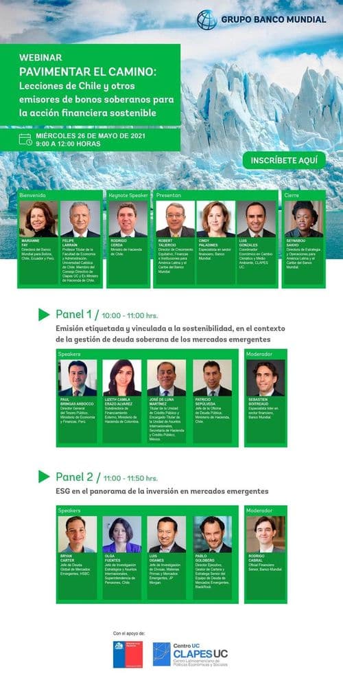 Webinar: “PAVIMENTAR EL CAMINO: Lecciones de Chile y otros emisores de bonos soberanos para la acción financiera sostenible"