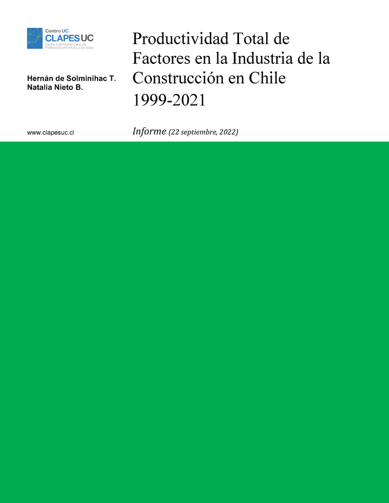 Informe: Productividad Total de Factores en la Industria de la Construcción en Chile 1999-2021