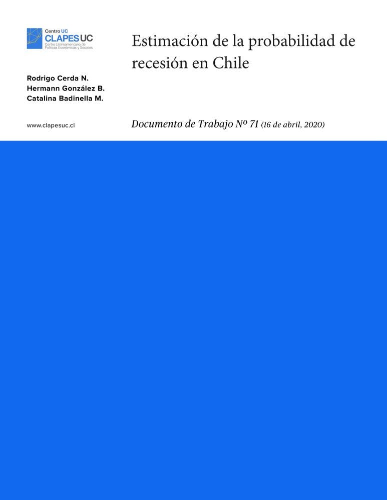 Doc. Trabajo N° 71: Estimación de la probabilidad de recesión en Chile